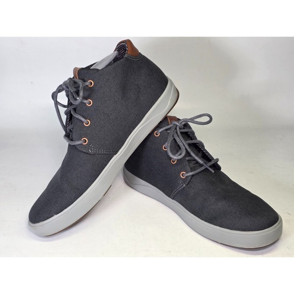 OluKai‎ Nana Hele Wai\'apo Men\'s Chukka Boots Size 9.5 Dark Gray Canvas Mid Shoes main image 11